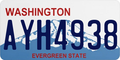 WA license plate AYH4938
