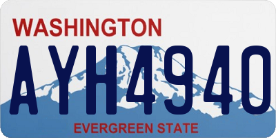 WA license plate AYH4940