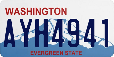 WA license plate AYH4941