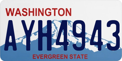 WA license plate AYH4943