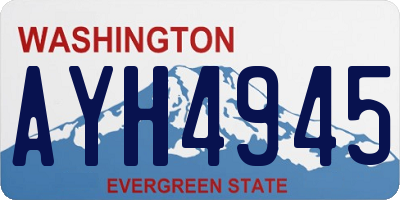 WA license plate AYH4945