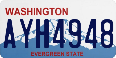 WA license plate AYH4948