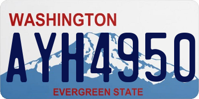 WA license plate AYH4950