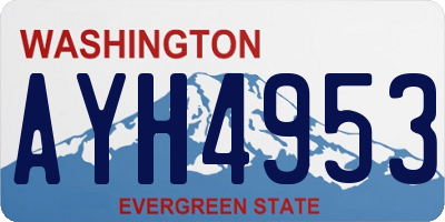 WA license plate AYH4953