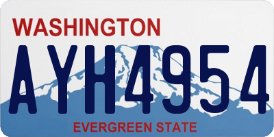 WA license plate AYH4954