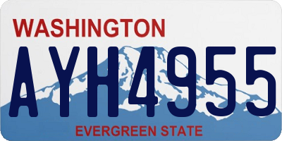 WA license plate AYH4955