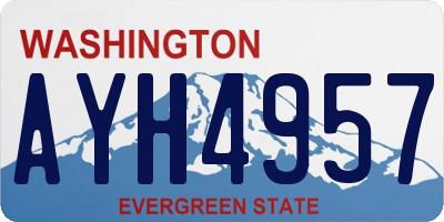WA license plate AYH4957