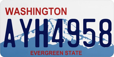 WA license plate AYH4958