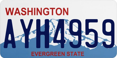 WA license plate AYH4959
