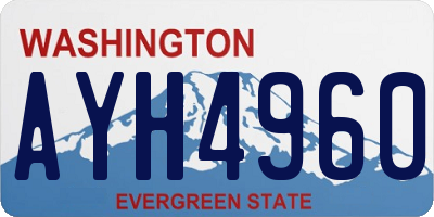 WA license plate AYH4960
