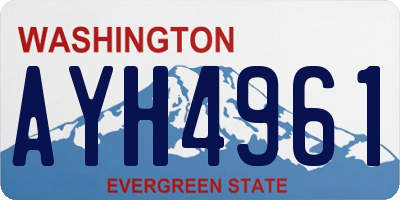 WA license plate AYH4961