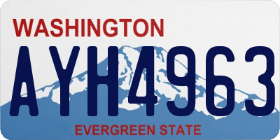 WA license plate AYH4963