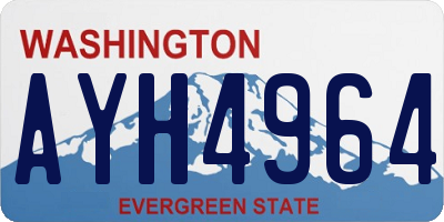 WA license plate AYH4964