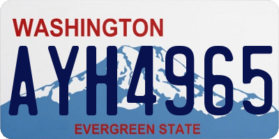 WA license plate AYH4965