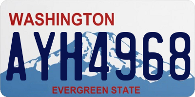 WA license plate AYH4968