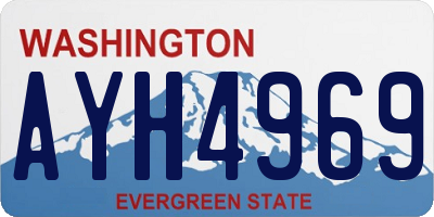 WA license plate AYH4969