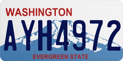 WA license plate AYH4972