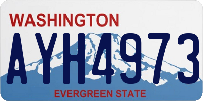 WA license plate AYH4973