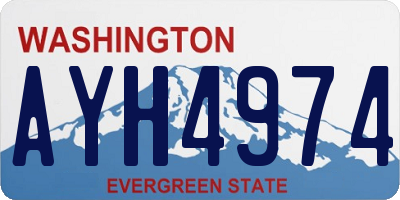 WA license plate AYH4974