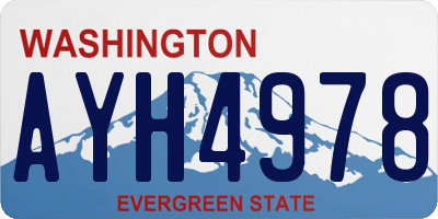 WA license plate AYH4978