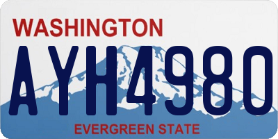WA license plate AYH4980