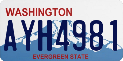 WA license plate AYH4981
