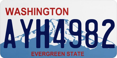 WA license plate AYH4982
