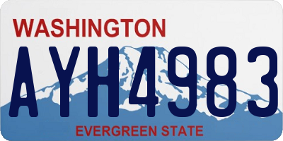 WA license plate AYH4983