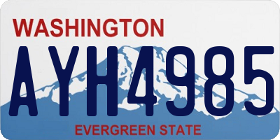 WA license plate AYH4985