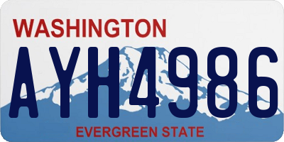 WA license plate AYH4986