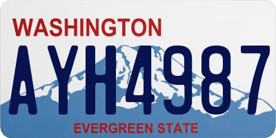 WA license plate AYH4987
