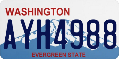 WA license plate AYH4988