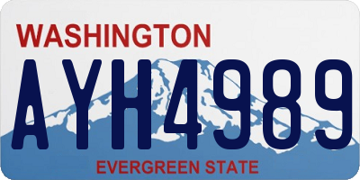 WA license plate AYH4989