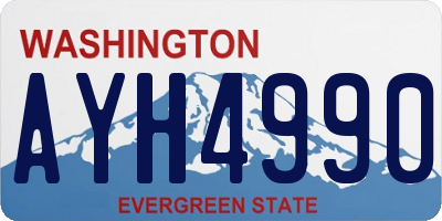 WA license plate AYH4990