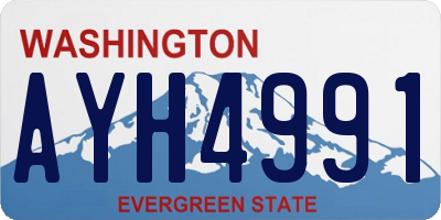 WA license plate AYH4991
