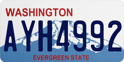WA license plate AYH4992