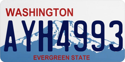 WA license plate AYH4993