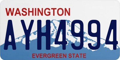 WA license plate AYH4994
