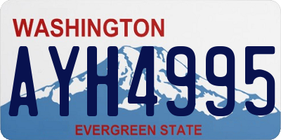 WA license plate AYH4995