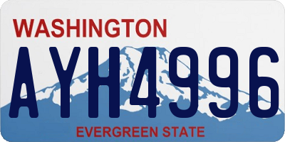 WA license plate AYH4996