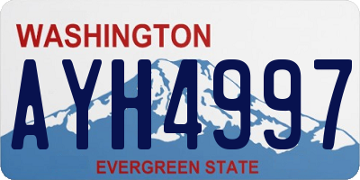 WA license plate AYH4997
