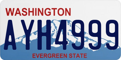 WA license plate AYH4999