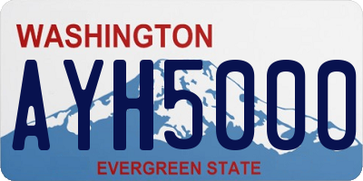 WA license plate AYH5000