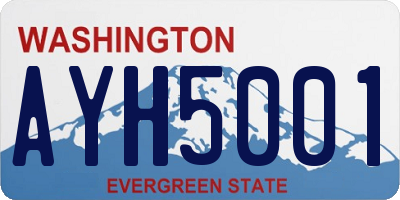 WA license plate AYH5001