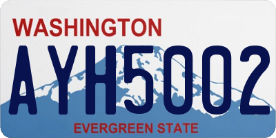 WA license plate AYH5002