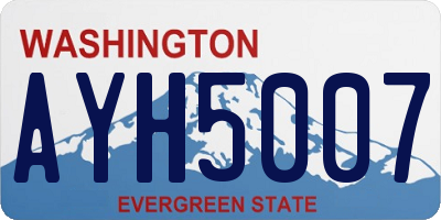 WA license plate AYH5007