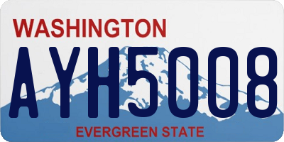 WA license plate AYH5008