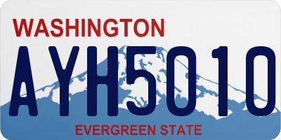 WA license plate AYH5010