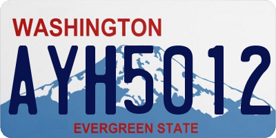 WA license plate AYH5012