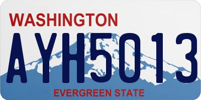 WA license plate AYH5013